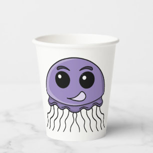 Vasos De Papel Dibujo animado amigo de jalea lila