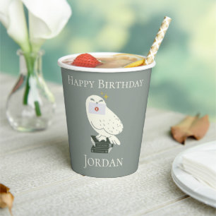 Vasos De Papel Dibujo caprichoso de Hedwig con carta