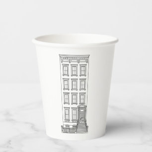 Vasos De Papel Dibujo clásico de apartamento con escalinata de Nu