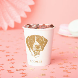 Vasos De Papel Dibujo de mano personalizado de perro puntero