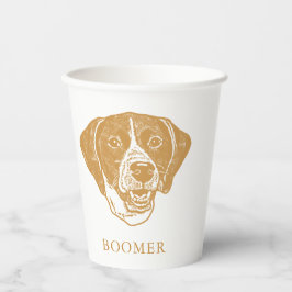 Vasos De Papel Dibujo de mano personalizado de perro puntero