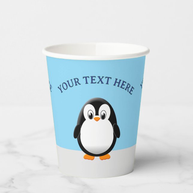 Vasos De Papel Dibujo de Pingüino de Grasa (Izquierda)