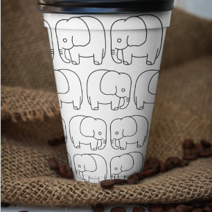 Vasos De Papel Dibujos Animados de Elefante