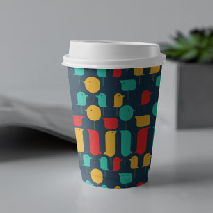 Vasos De Papel Dibujos animados de pájaros