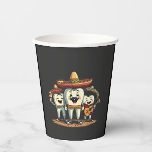 Vasos De Papel Diente dental floral Funny Cinco De Mayo