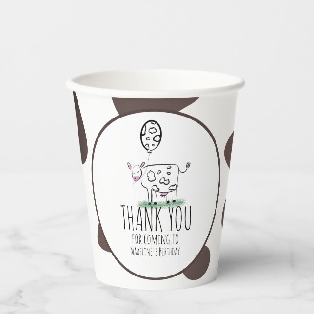 Vasos De Papel Diferencial de cumpleaños para animales de granja  (Anverso)