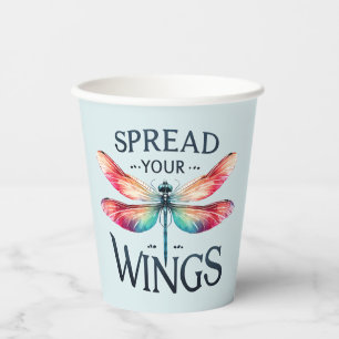 Vasos De Papel Difunde tus alas - Dragonfly artístico