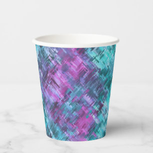 Vasos De Papel digihatch deslizante - verde azulado y morado: