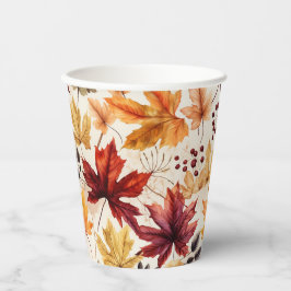 Vasos De Papel Dilo con hojas de otoño 3 - taza de papel