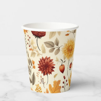 Vasos De Papel Dilo con hojas de otoño - taza de papel