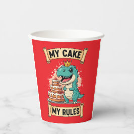 Vasos De Papel Dino Cumpleaños King My Cake My Rules