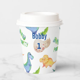 Vasos De Papel Dino Fiesta Cute Dinosaurio Nacimiento Niño Nombre