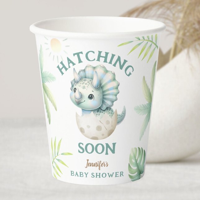 Vasos De Papel Dino Triceratops Boy Dinosaur Baby Shower (Subido por el creador)
