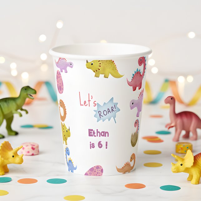 Vasos De Papel Dinos vamos a rugir cumpleaños de niños (Subido por el creador)