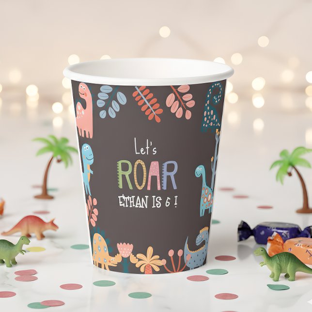 Vasos De Papel Dinos vamos a rugir cumpleaños de niños (Subido por el creador)