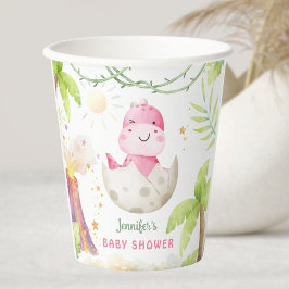 Vasos De Papel Dinosaur Baby Shower Girl Dino