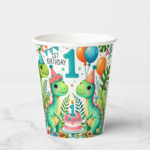 Vasos De Papel Dinosaur Dino Fiesta de cumpleaños 1