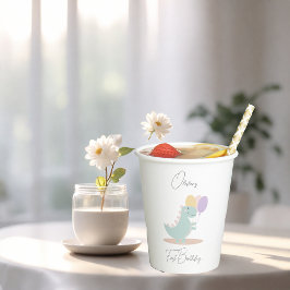 Vasos De Papel Dinosaur Girly Pink Blue Lilac Birday Party