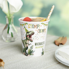 Vasos De Papel Dinosaur Three Rex 3rd Birthday Party 