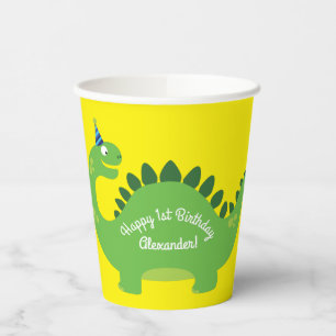 Vasos De Papel Dinosaurio Cute primer Fiesta de cumpleaños niños