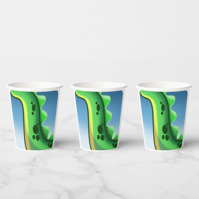 VASOS DE PAPEL DINOSAURIO DE LARGO NECESARIO MÍSTERO (Multi)