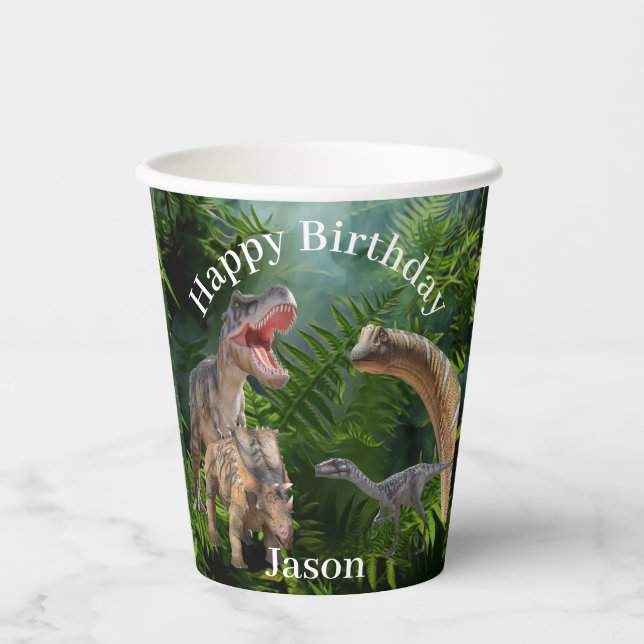 Vasos De Papel Dinosaurios Jurásico Mundial (Anverso)
