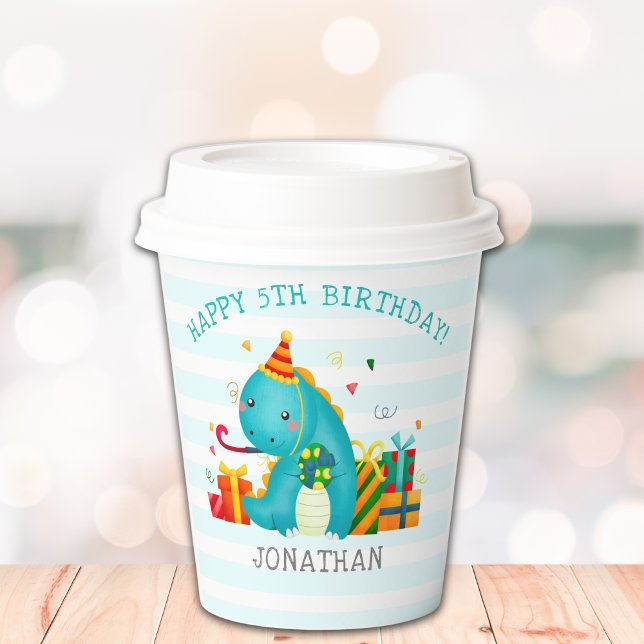 Vasos De Papel Dinosaurs Stomp Chomp and roar birhtday Boy (Subido por el creador)