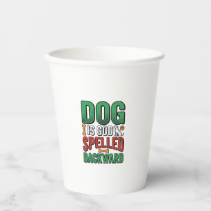Vasos De Papel Dios es Perro Deletreado al Revés Vintage Amante d