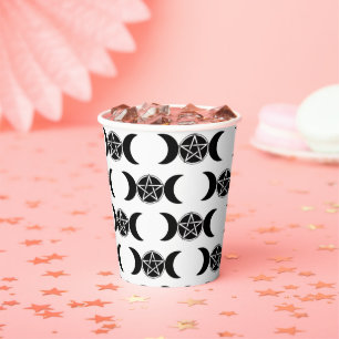 Vasos De Papel Diosa Triple Luna Pentáculo Pentagrama Fiesta