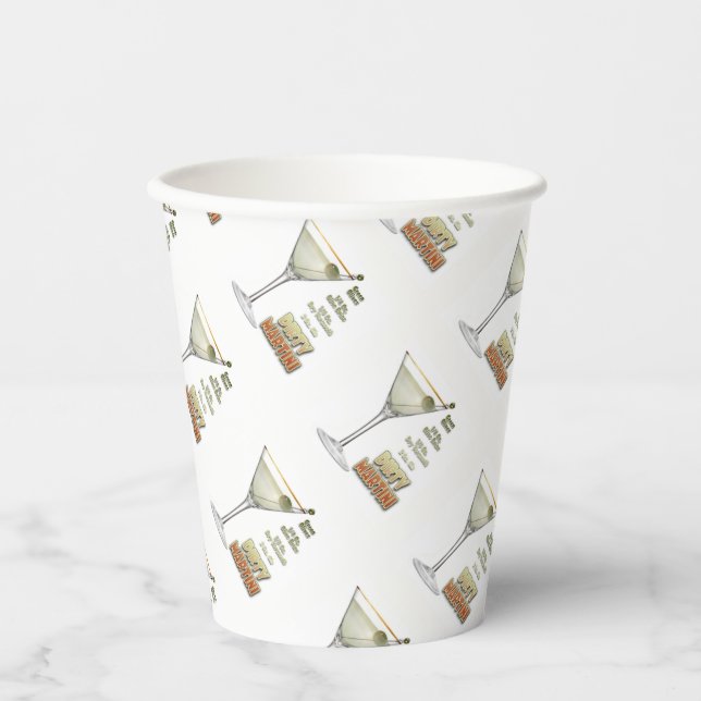 Vasos De Papel Dirini Martini Cocktail Receta Arte taza de papel (Anverso)