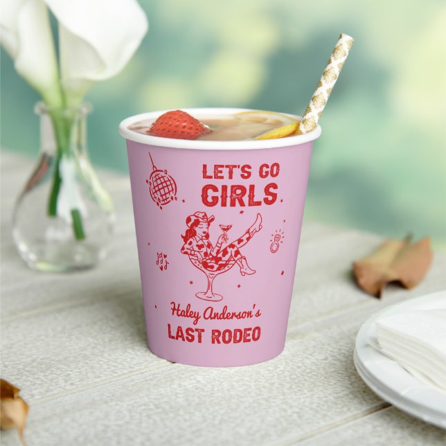 Vasos De Papel Disco Cowgirl Rodeo Bachelorette Weekend (in situ)