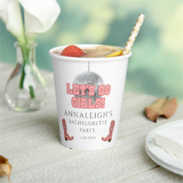 Vasos De Papel Disco Cowgirl Vamos Chicas Despedida de Soltera