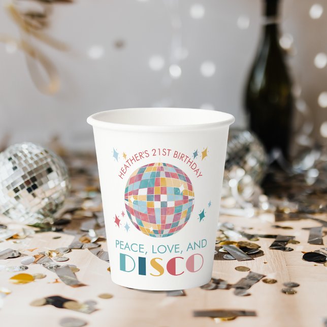 Vasos De Papel Disco Garden Fiesta Paz, Amor y Disco (Subido por el creador)