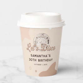 Vasos De Papel Discoteca 30 cumpleaños Retro Groovy Fiesta