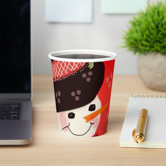 Vasos De Papel Diseñador de vacaciones rojas (in situ)