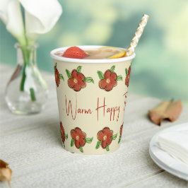 Vasos De Papel Diseñador floral naranja