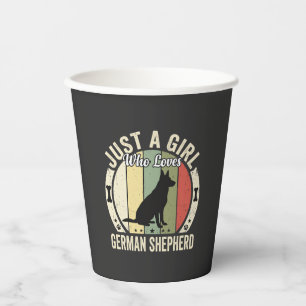 Vasos De Papel Diseño de amante de perro niña pastor alemán (2)_1