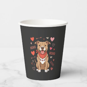 Vasos De Papel Diseño de amor perro Pitbull XOXO San Valentín
