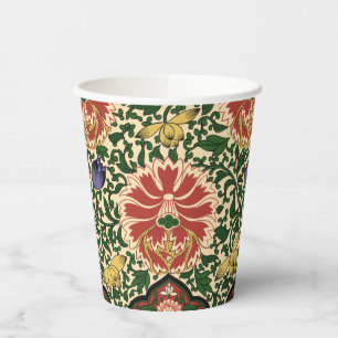 Vasos De Papel Diseño de Arte Floral Loto Rojo Chinoiserie de Owe