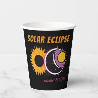 Vasos De Papel Diseño de arte pop de eclipse solar total 2024