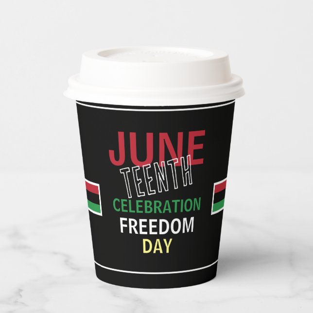 Vasos De Papel Diseño de bandera panafricana, celebración del 19  (Izquierda)