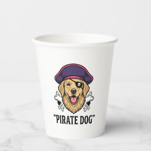 Vasos De Papel Diseño de camiseta con grabado vintage de perro pi