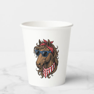 Vasos De Papel Diseño de camiseta con vector de cabeza de caballo
