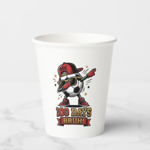 Vasos De Papel Diseño de camiseta de fútbol Dabbing de 100 días B