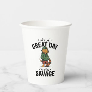 Vasos De Papel Diseño de camiseta de grabado vintage de perro sal