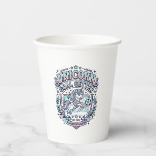 Vasos De Papel Diseño de camiseta gráfica retro de Unicorn Goal G