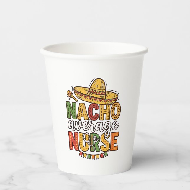Vasos De Papel Diseño de camiseta Nacho Average Nurse Cinco De Ma (Anverso)