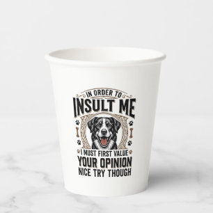 Vasos De Papel Diseño de camiseta vintage de opinión de perro div