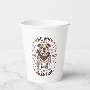 Vasos De Papel Diseño de camiseta Vintage Valentine Bulldog XOXO_