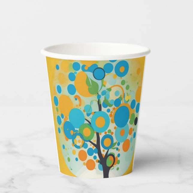 Vasos De Papel Diseño de círculos (Anverso)